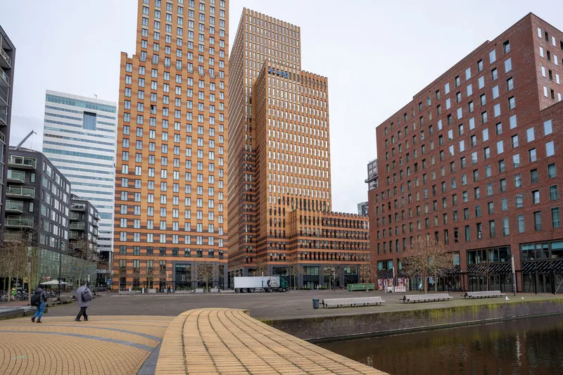 Office buildings in the Zuidas financial district of Amsterdam, Netherlands