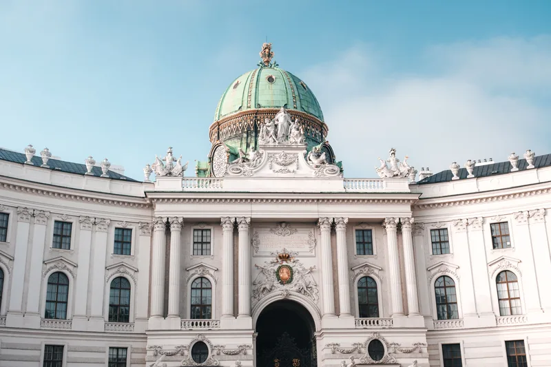 Palaces and rooftops in the historic centre of Vienna, Austria